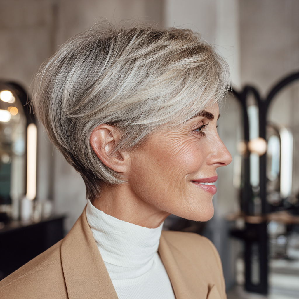 Chic Textured Pixie Cut with Subtle Highlights