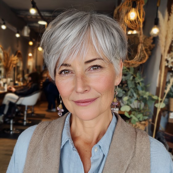 Chic Textured Short Crop with Feathered Bangs