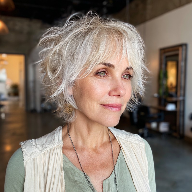 Chic Textured Short Crop with Soft Layers