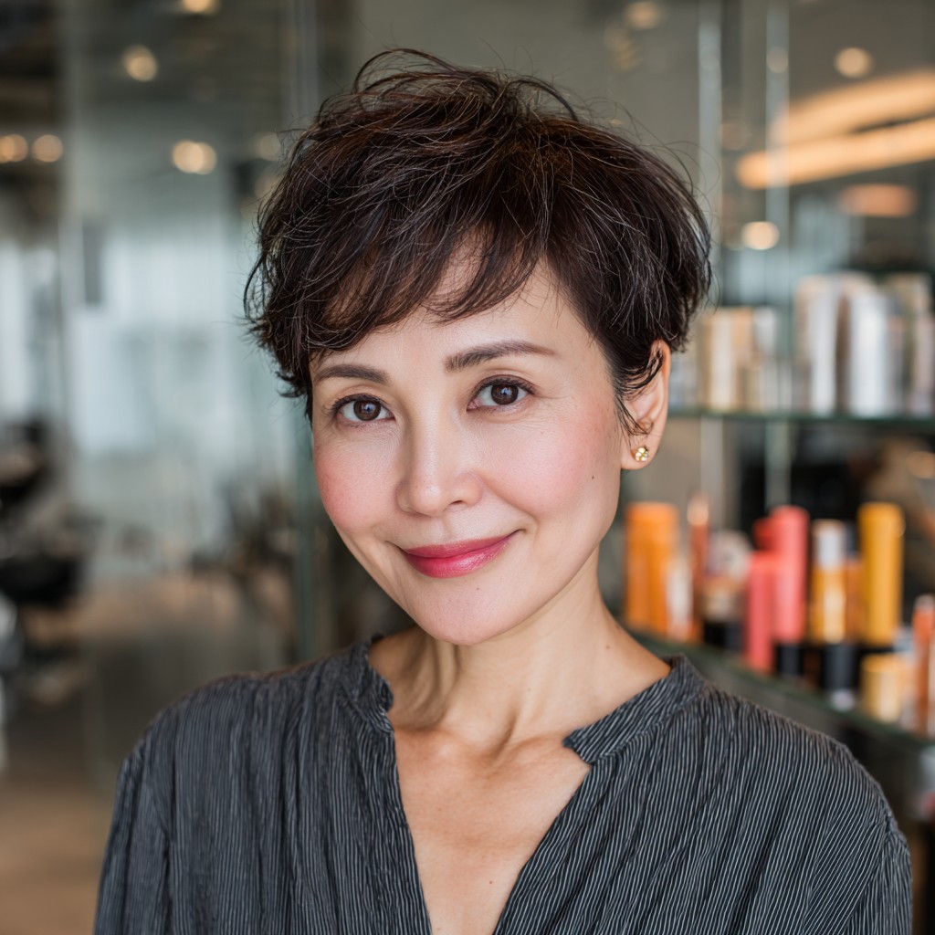 Chic Textured Short Crop with Soft Waves