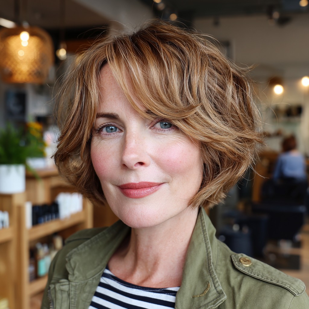 Chic Textured Soft Bob with Natural Volume