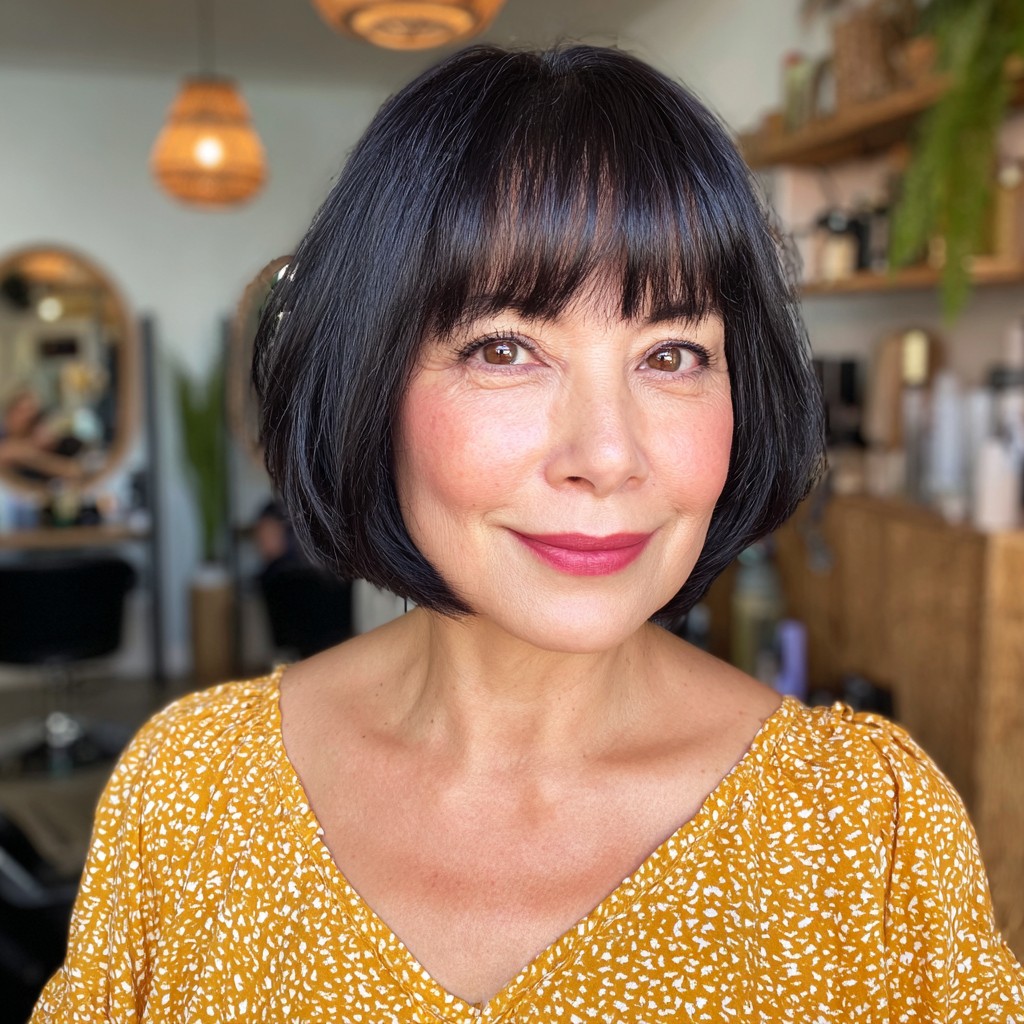 Classic Chin-Length Bob with Soft Bangs