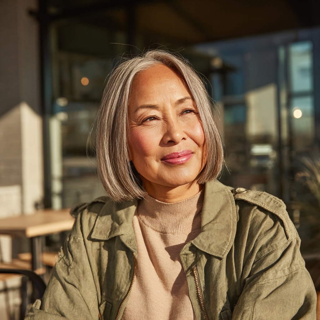 Contemporary One-Length Bob with Subtle Highlights