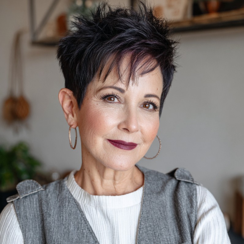 Edgy Textured Pixie with Subtle Highlights