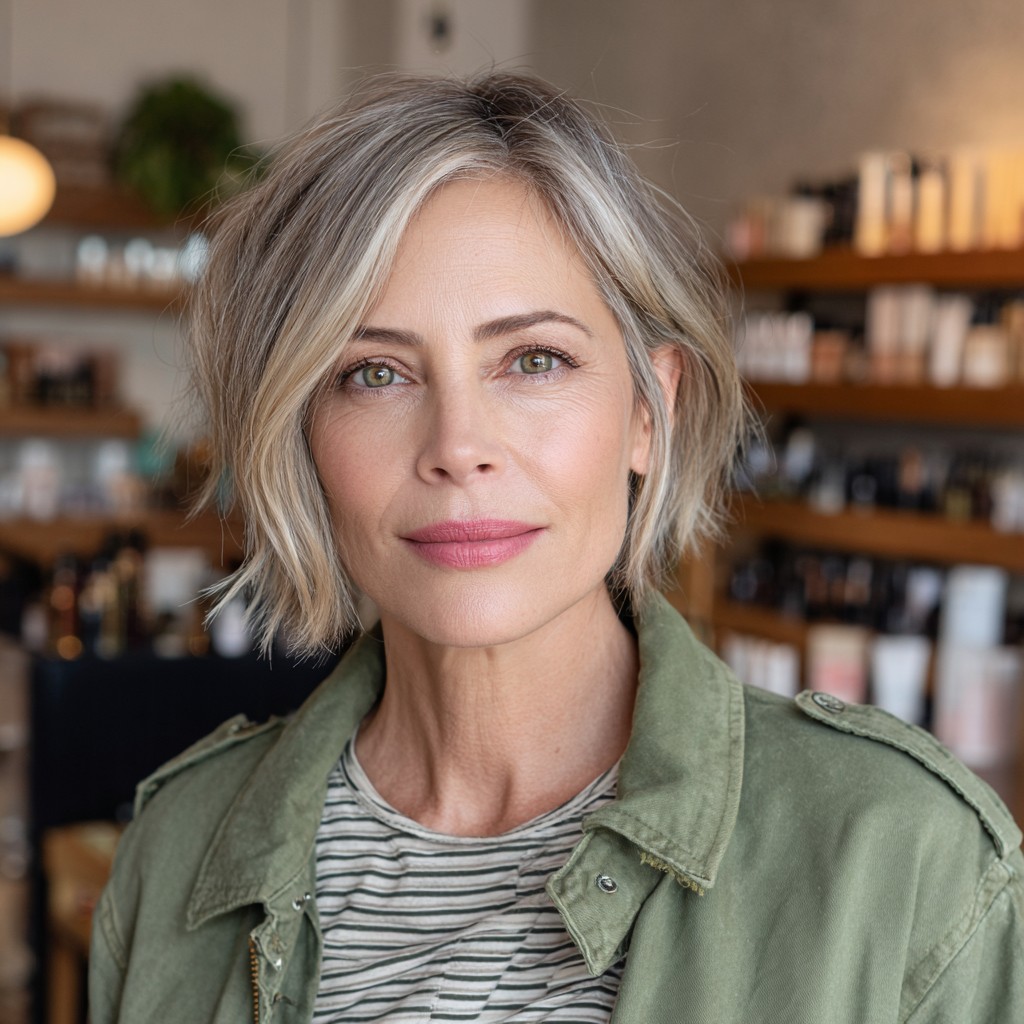 Effortless Textured Bob with Subtle Layers