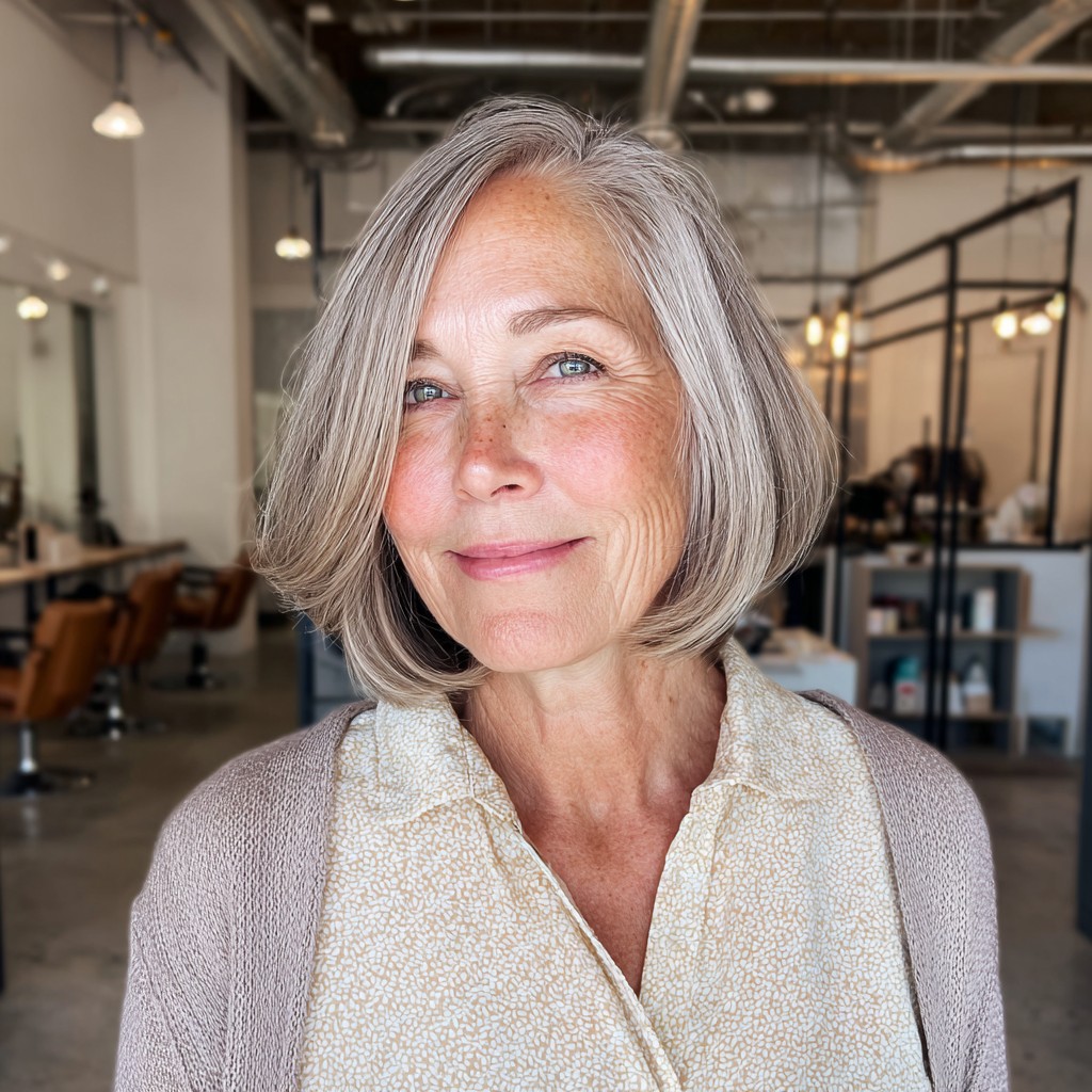 Elegant Softly Rounded One-Length Bob