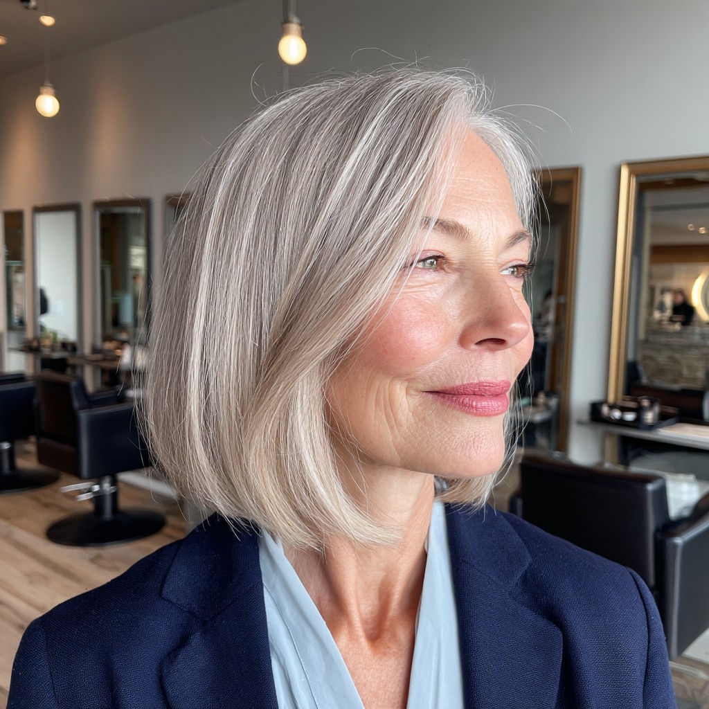 Elegant Softly Textured One-Length Bob