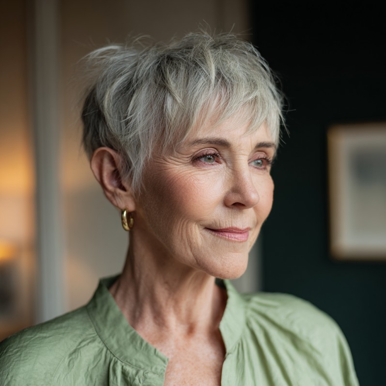 Modern Short Angular Pixie Cut with Textured Layers