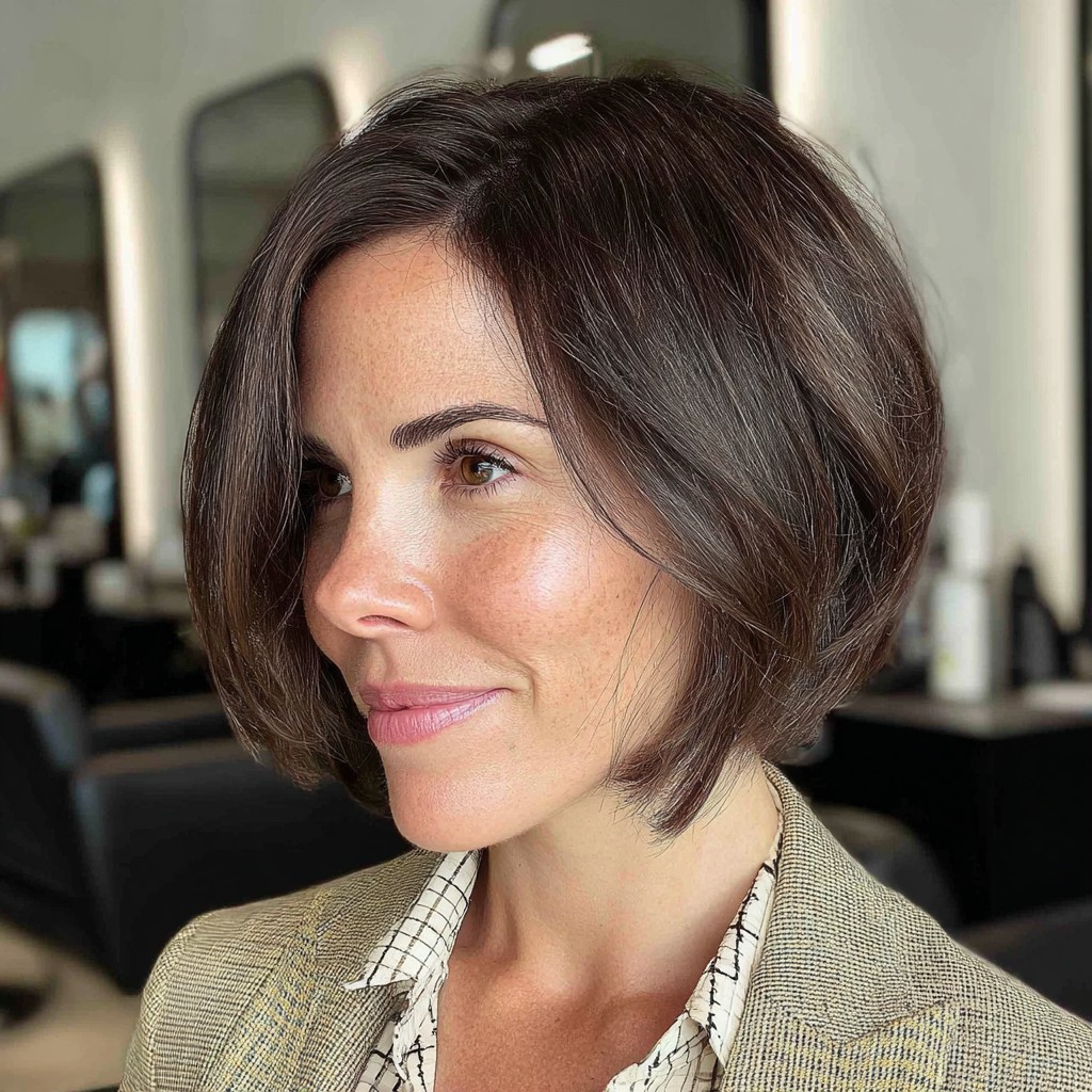 Modern Textured A-Line Bob with Subtle Layers