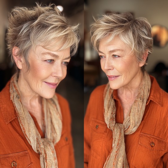 Modern Textured Pixie Cut with Fluffy Layers