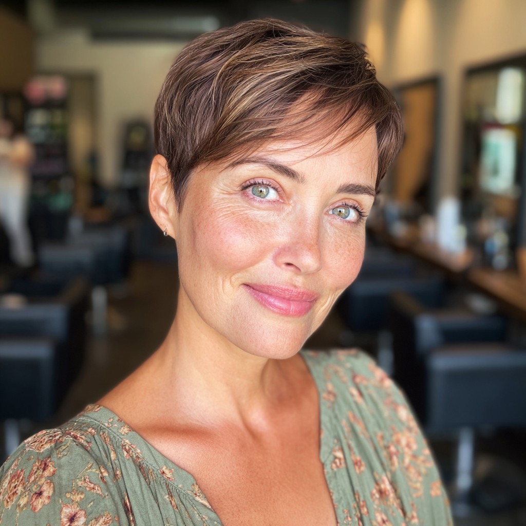 Modern Textured Pixie Cut with Subtle Highlights