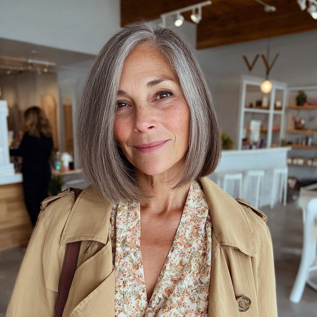 Sleek One-Length Bob with Subtle Movement