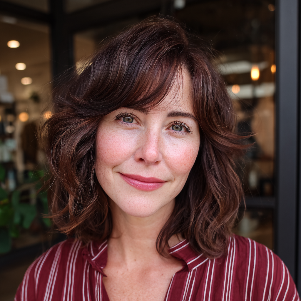Softly Layered Wavy Cut with Natural Texture