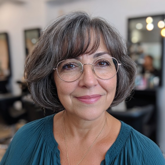 Softly Textured Bob with Subtle Bangs