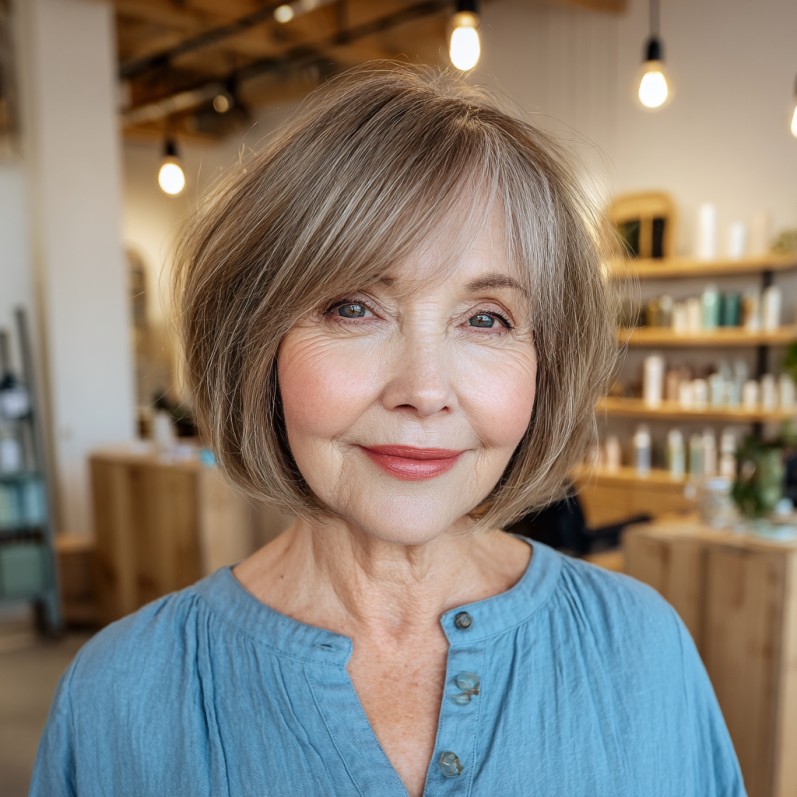 Softly Textured Classic Bob with Subtle Layers