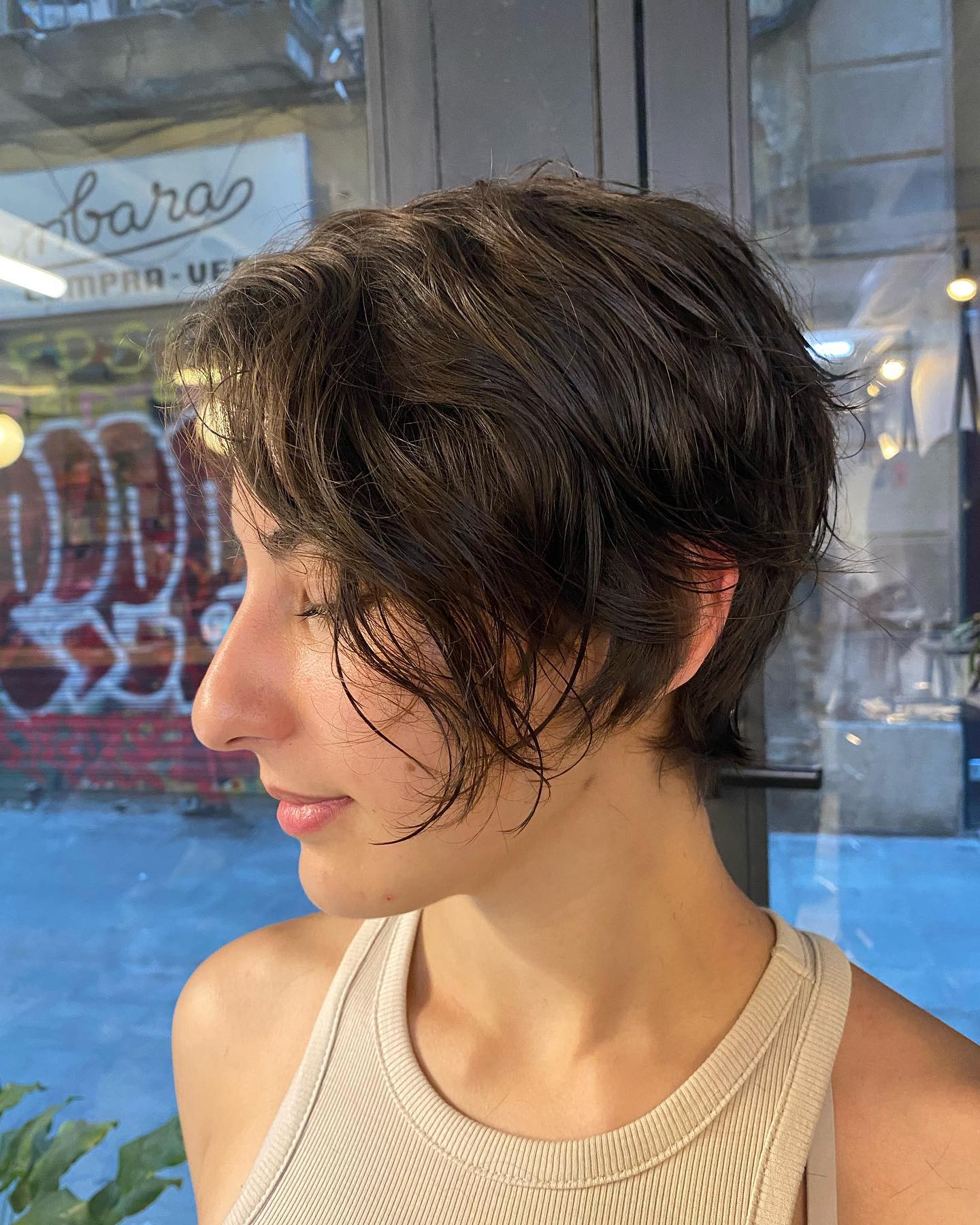 Softly Textured Wispy Pixie Cut with Side-Swept Layers