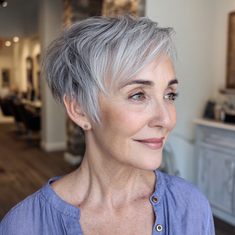 Stylish Asymmetrical Pixie Cut with Soft Layers