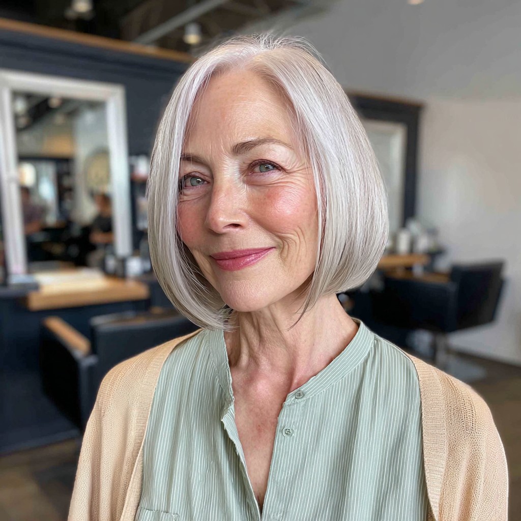 Stylish One-Length Bob with Soft Edges