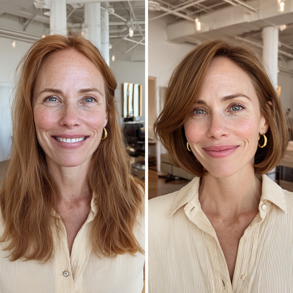 Stylish Soft Brown Lob with Subtle Layers