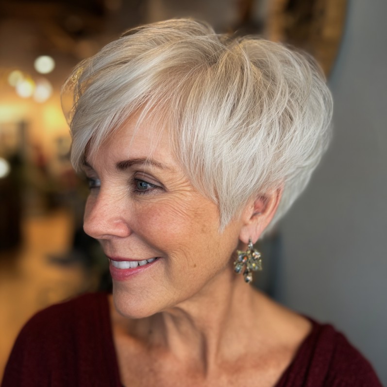 Stylish Textured Angular Pixie Cut with Volume
