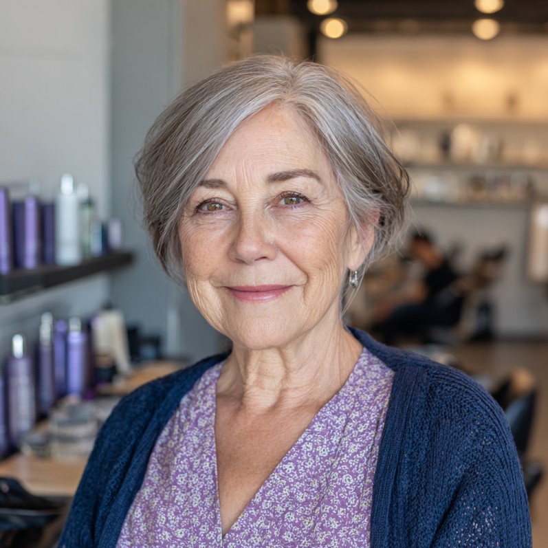 Stylish Textured Silver Bob with Soft Layers