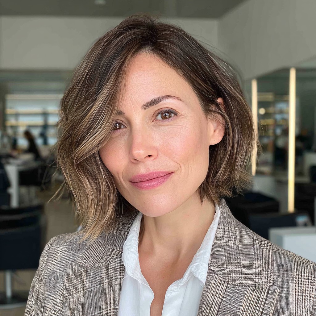 Textured Bob with Subtle Highlights