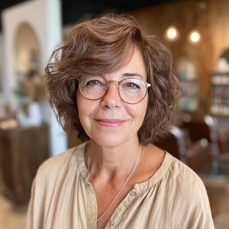 Textured Curly Bob with Subtle Volume
