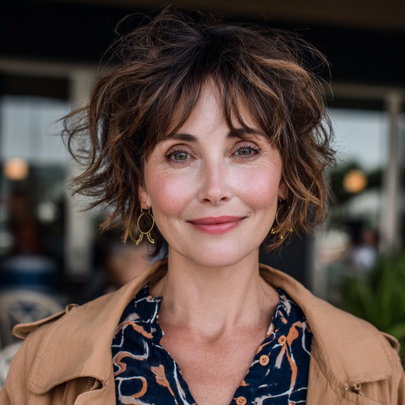 Textured Curly Crop with Face-Framing Layers