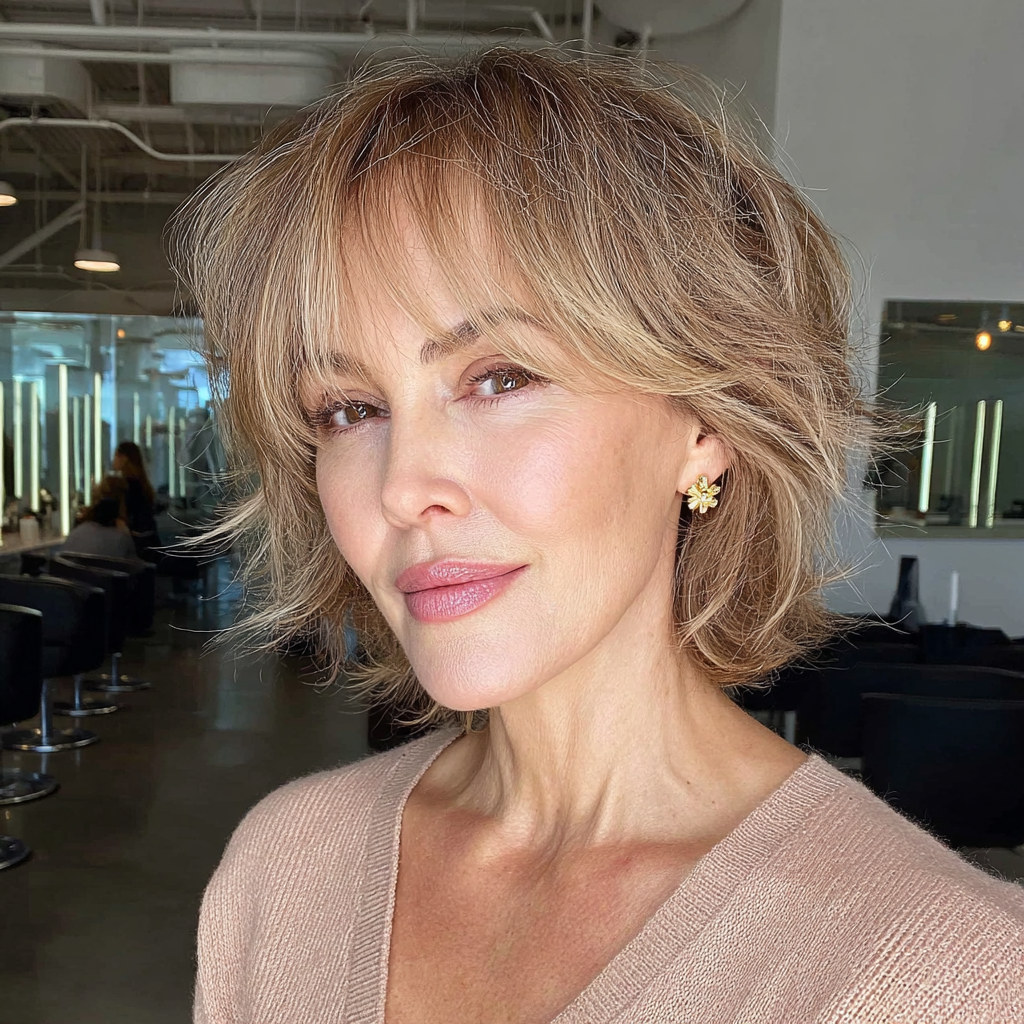 Textured Short Bob with Face-Framing Layers