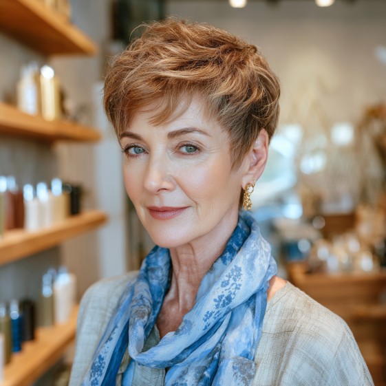 Textured Short Crop with Soft Layers