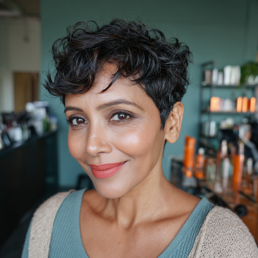 Textured Short Curly Crop with Defined Curls