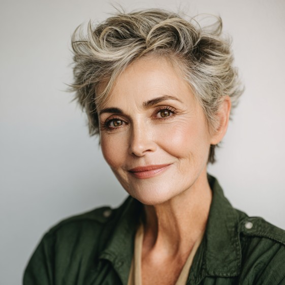 Textured Short Layered Cut with Effortless Volume