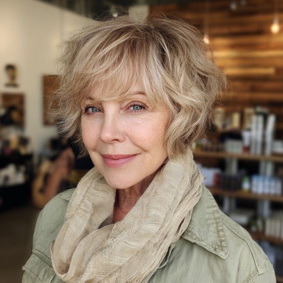 Textured Short Layered Cut with Soft Face-Framing Layers