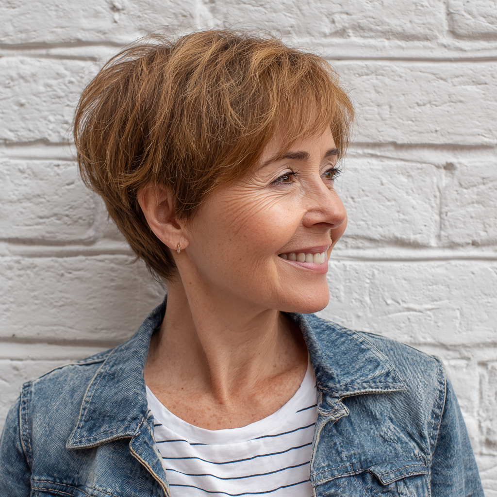 Textured Short Pixie Cut with Soft Layers