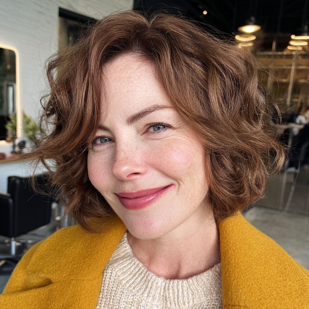 Textured Shoulder-Length Curly Cut with Soft Layers