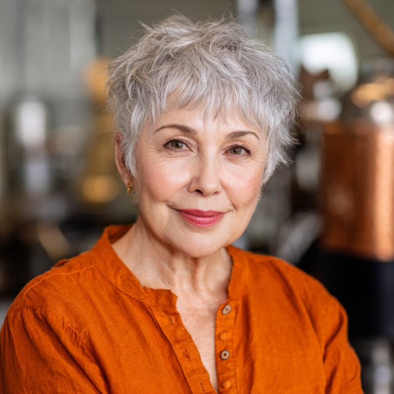 Textured Silver Pixie Shag with Effortless Volume