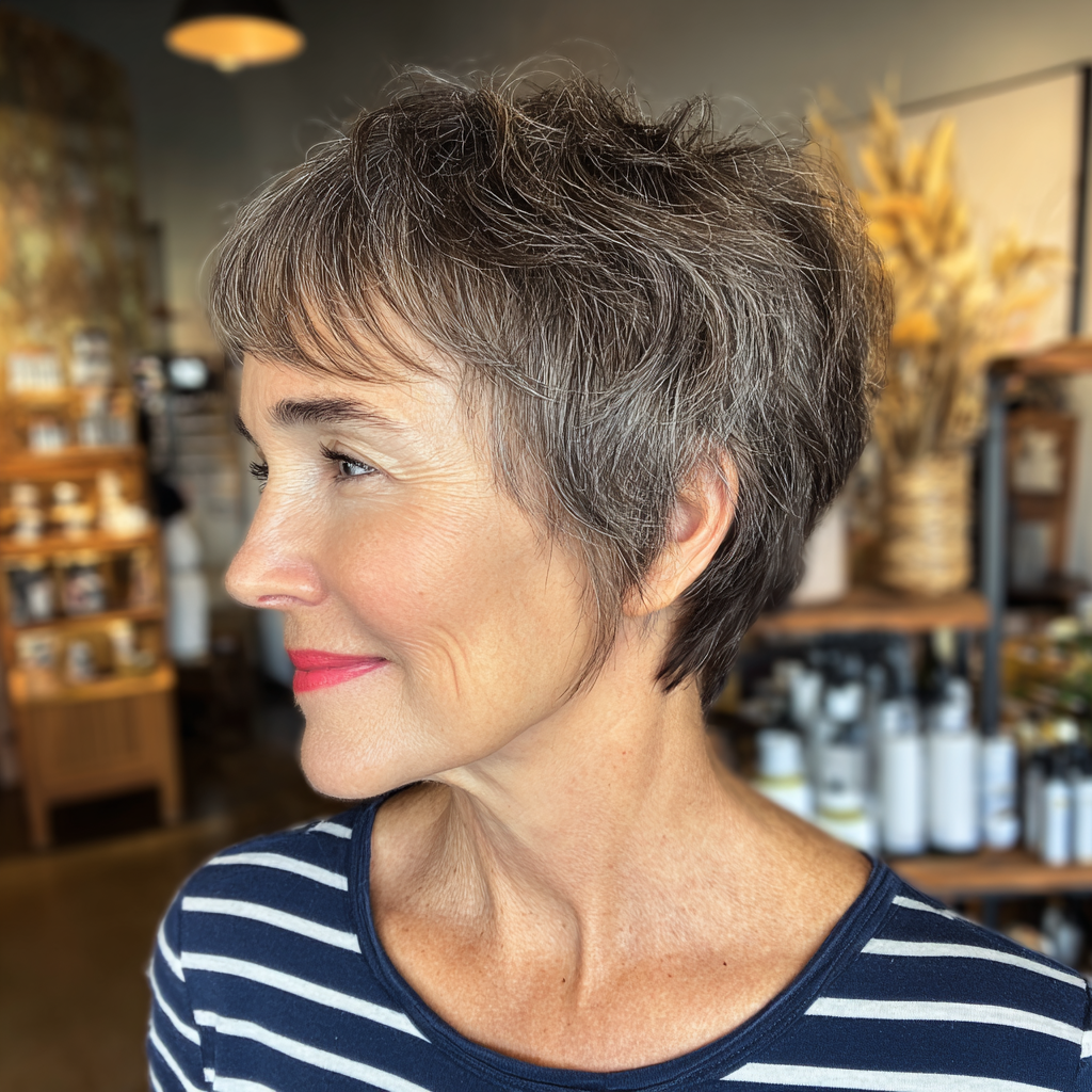 Textured Silver Pixie with Subtle Volume