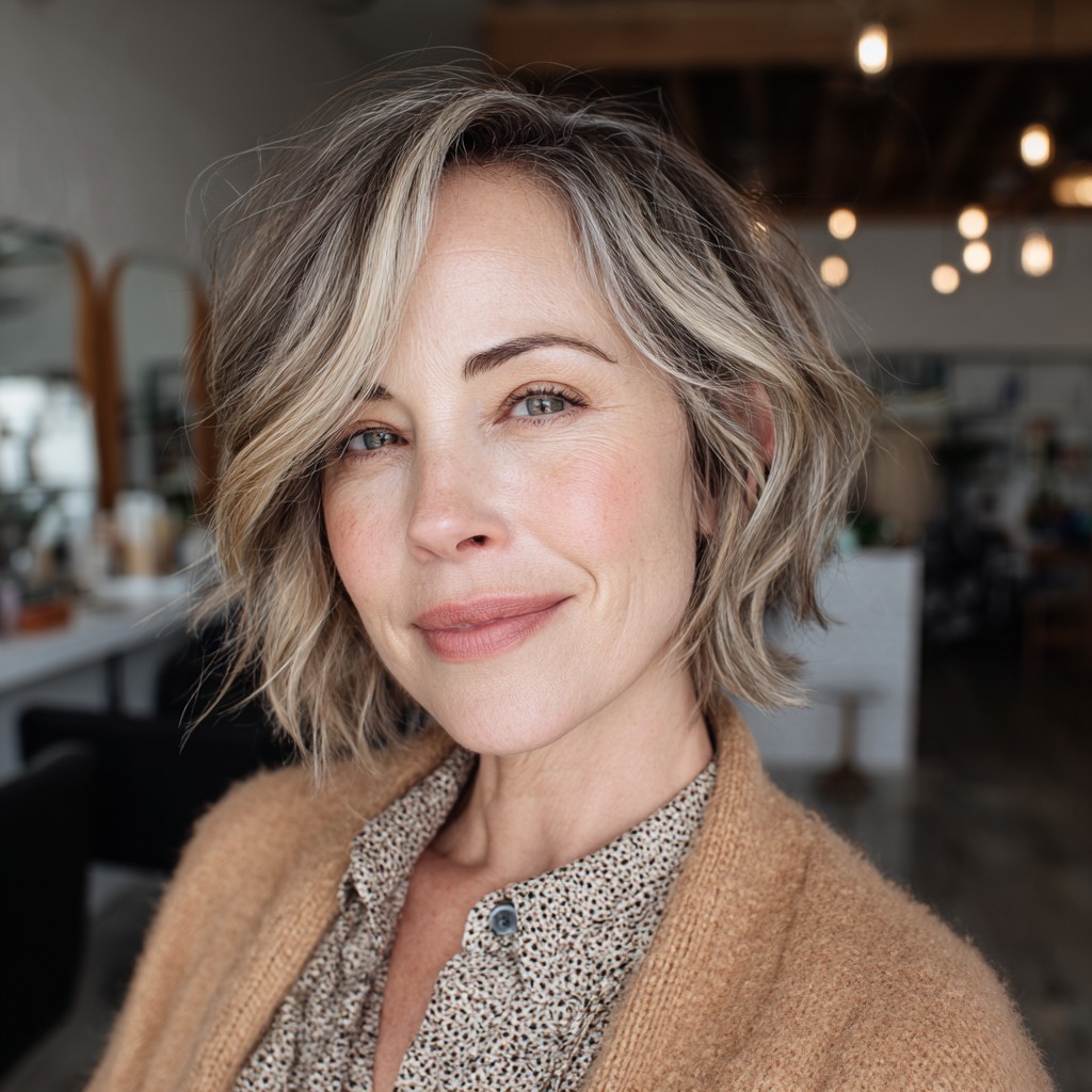 Textured Soft Blonde Shag with Face-Framing Layers