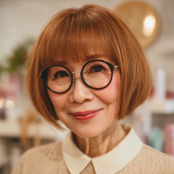 Vibrant Rounded Bob with Soft Bangs