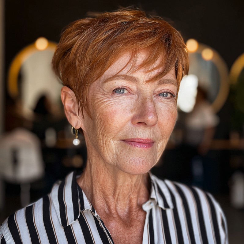 Vibrant Textured Angular Pixie Cut with Soft Layers