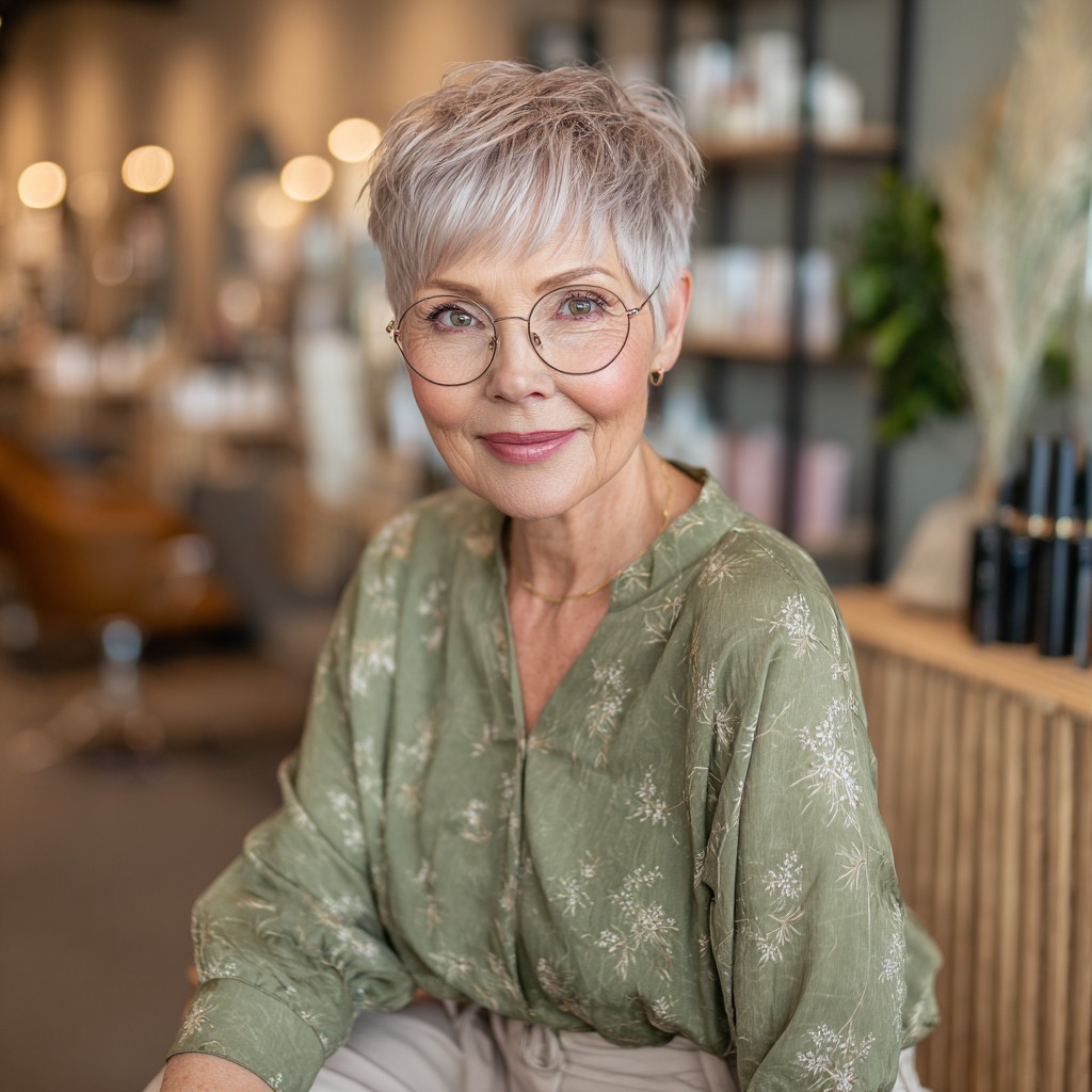 Charming Textured Short Pixie with Flattering Volume