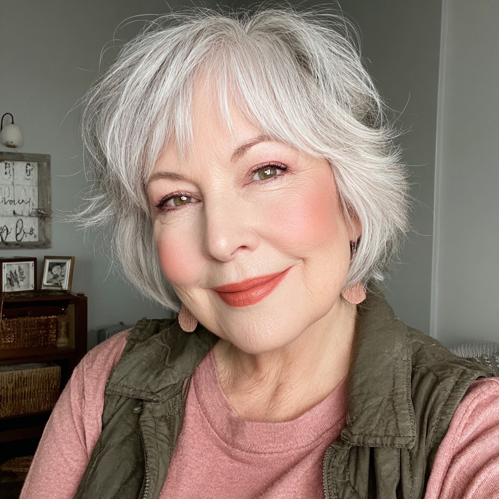 Chic Feathered Bob with Soft Textured Layers