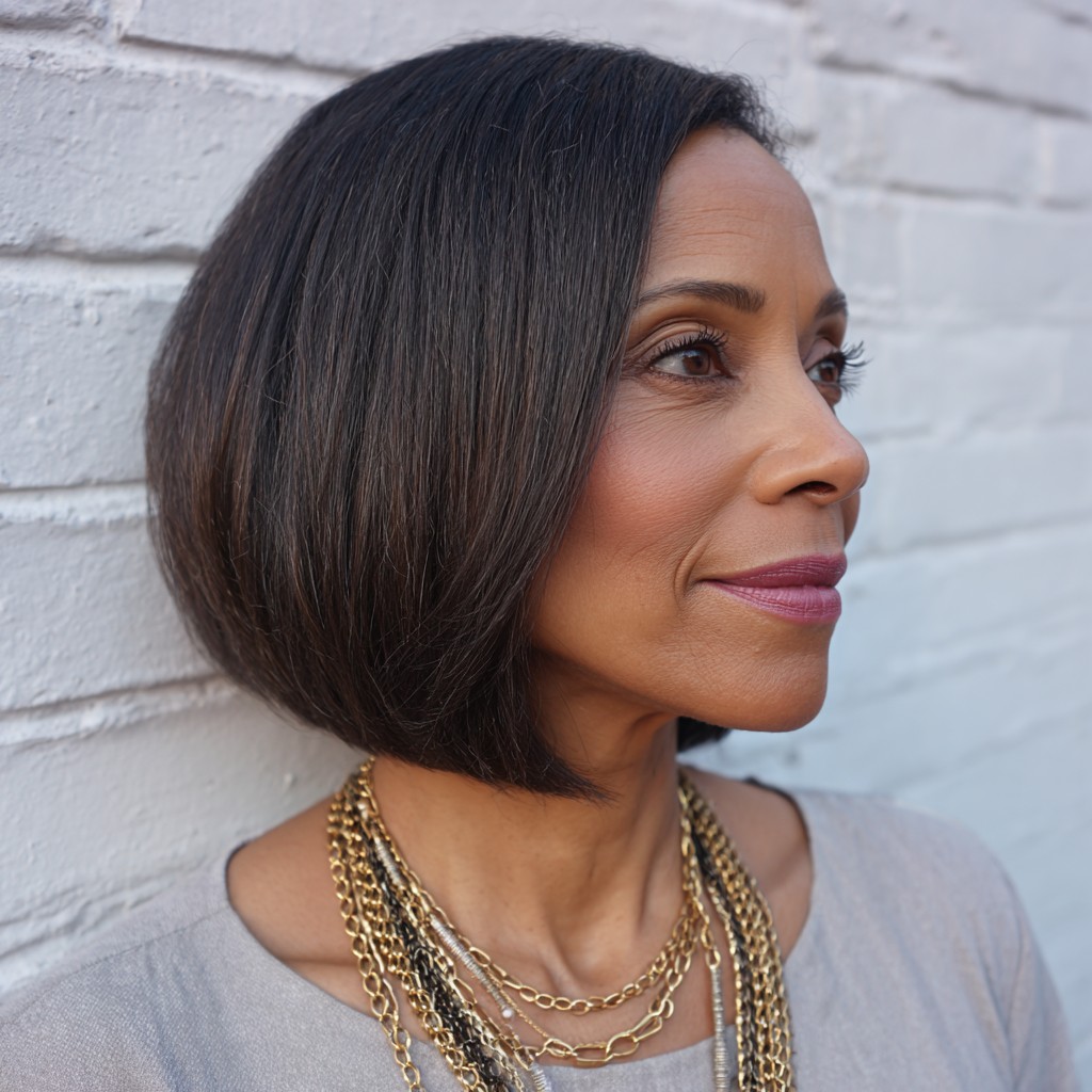 chic layered bob with natural shine