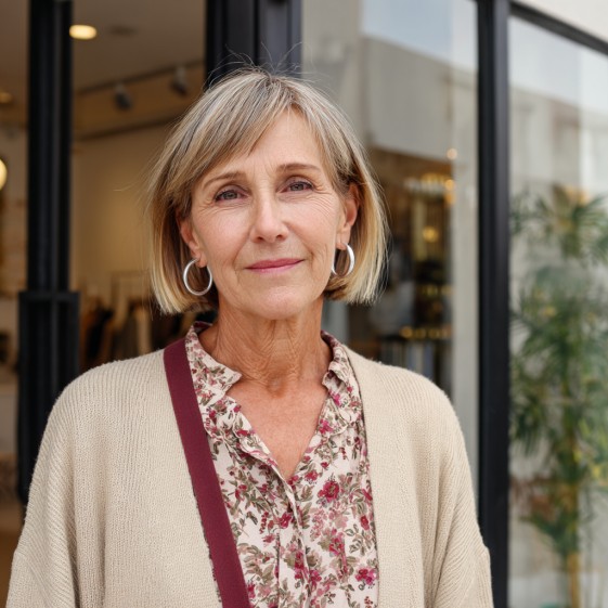 Chic Light Brown Highlighted Blunt Bob