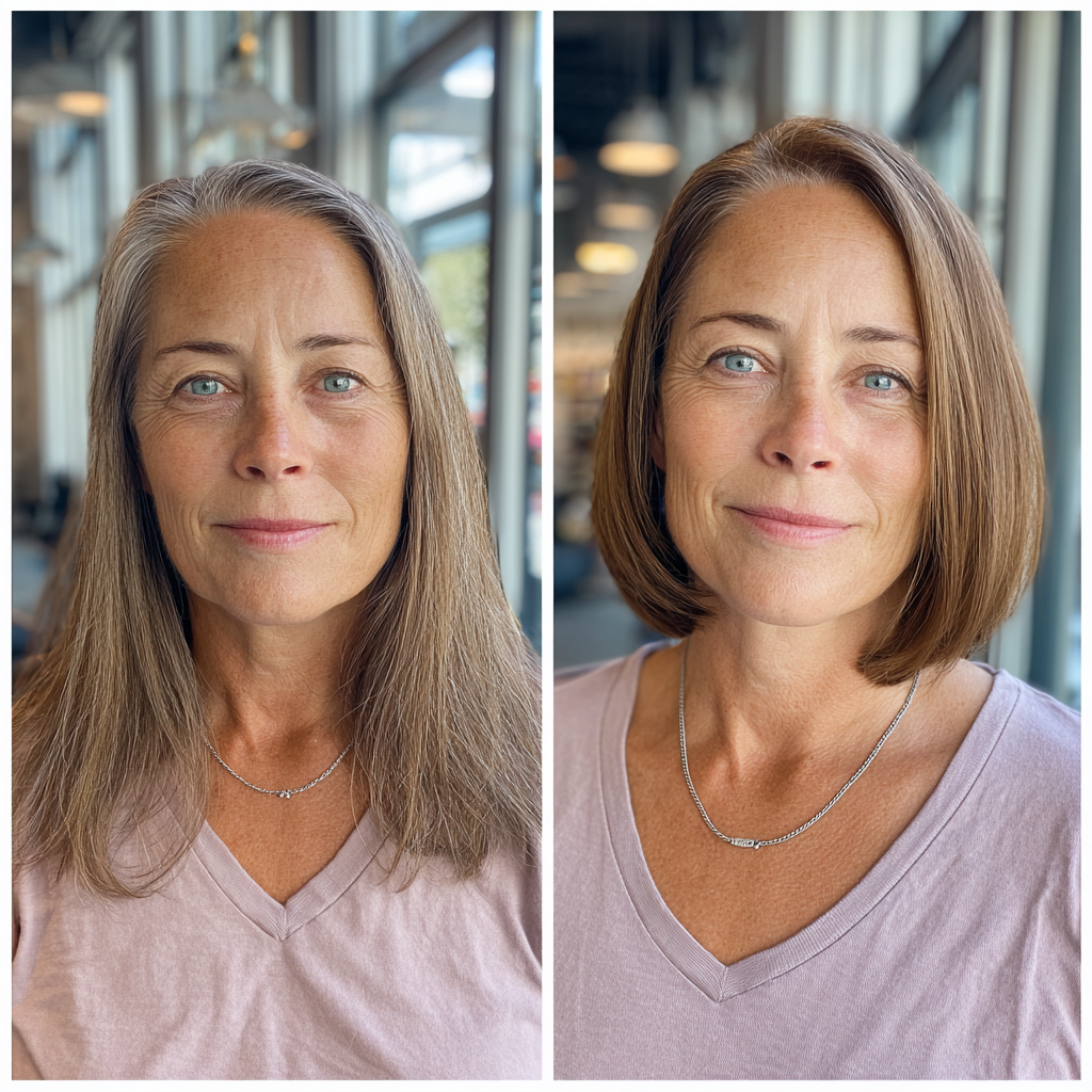 Chic One-Length Rich Brown Bob with Subtle Shine