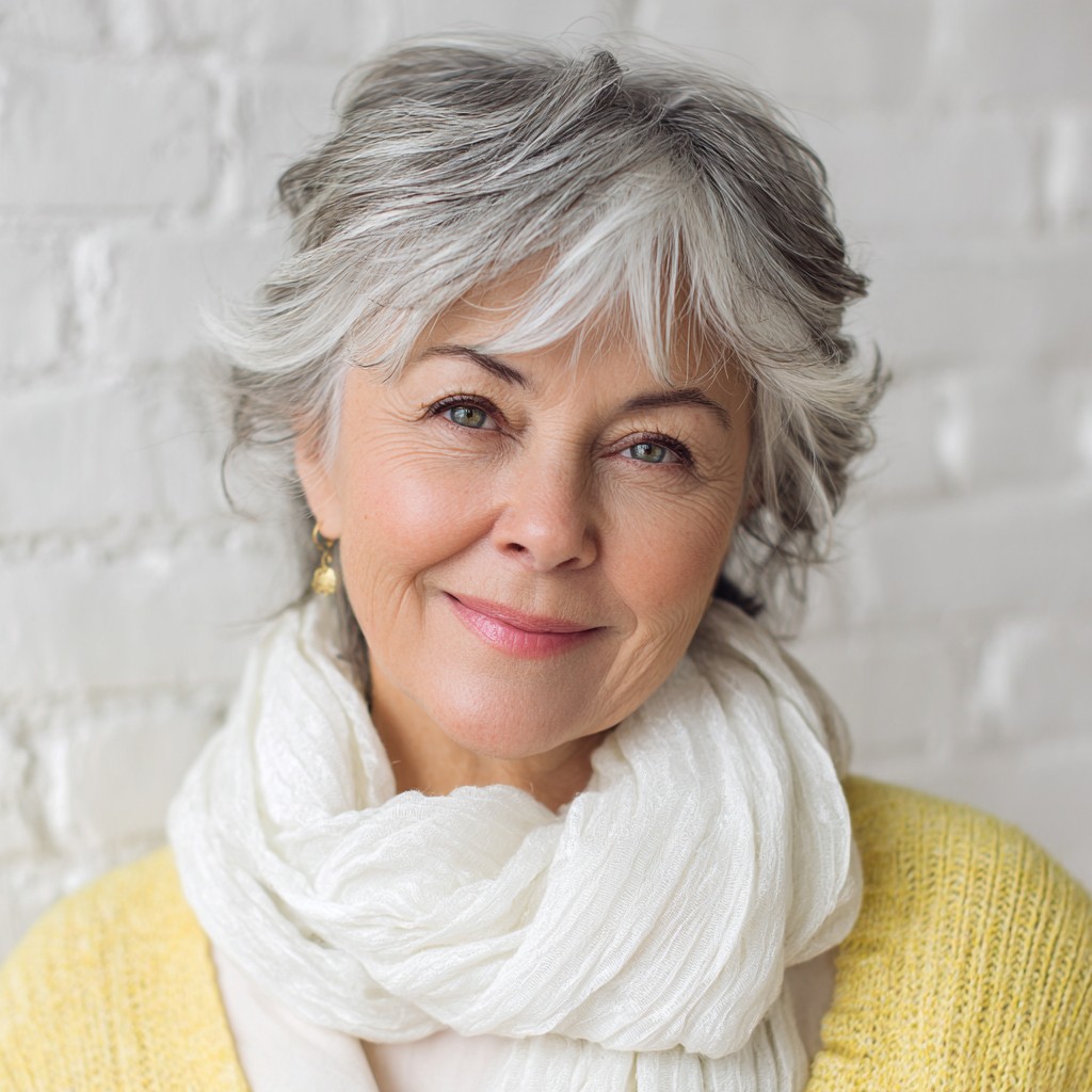 Chic Soft Feathered Cut with Delicate Bangs