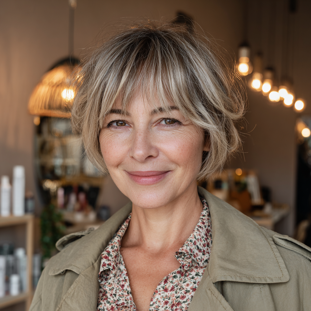 Chic Soft Textured Bob with Subtle Bangs