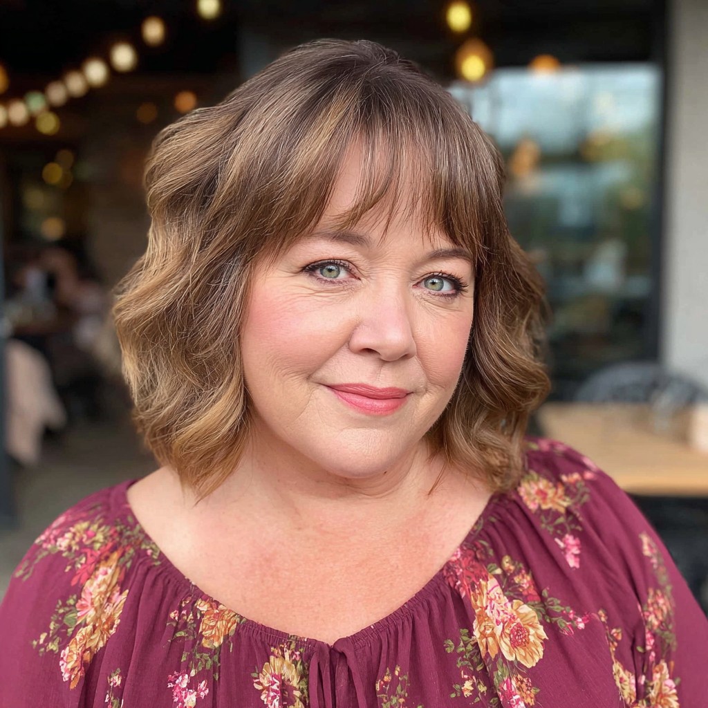 Chic Soft Waves with Face-Framing Bangs