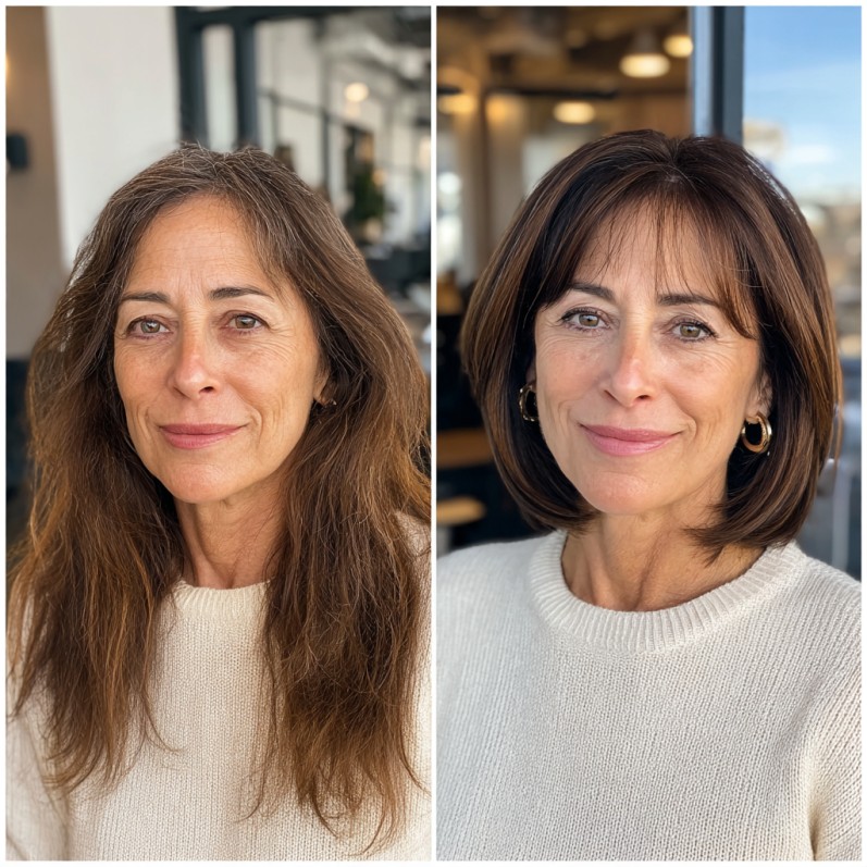 chic straight bob with soft layers