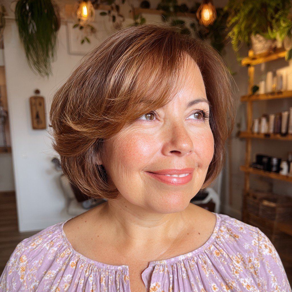 Chic Textured Bob with Soft Curved Layers